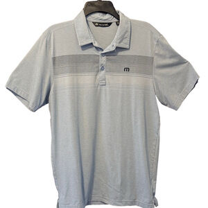 Travis Mathew Light Blue Golf Polo Shirt Size M